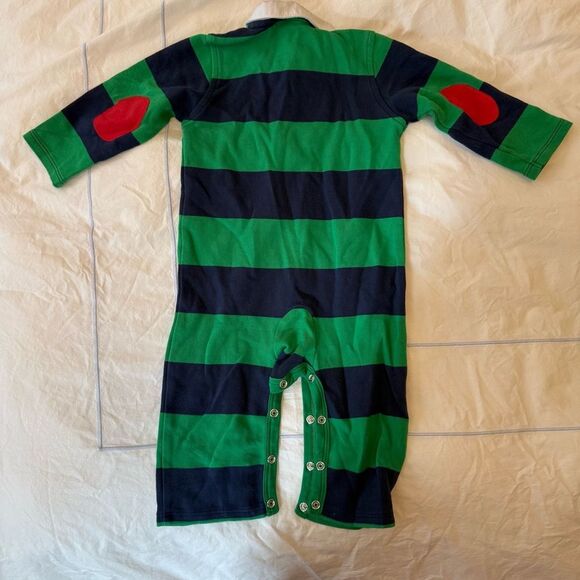 The Beaufort Bonnet Company Green Corduroy Overalls and Rugby Romper 6-12 month - Picture 4 of 7